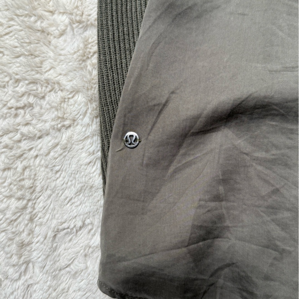 Lululemon Olive Green Ribbed Cardigan